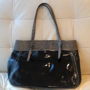 Eric Javits Black Leather Tote